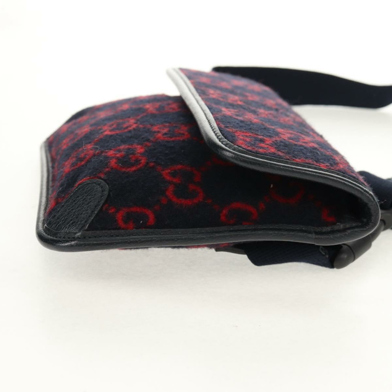 【日本直送】GUCCI GG帆布腰包 羊毛 海軍藍 金色 598181 正品 159020V-3