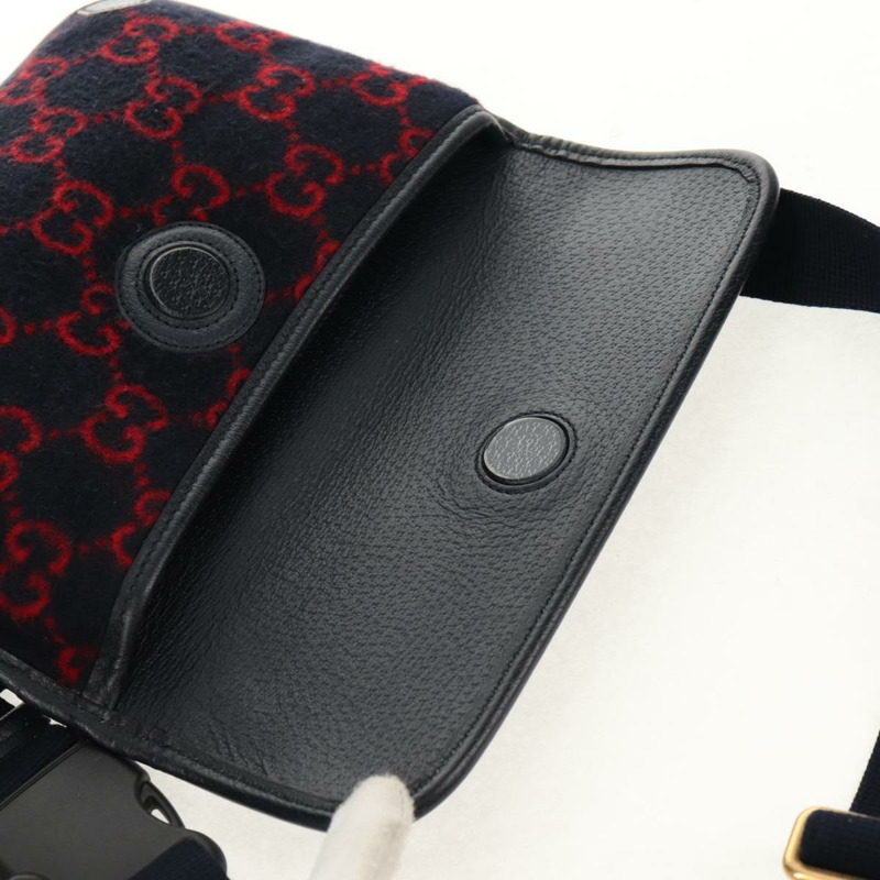 【日本直送】GUCCI GG帆布腰包 羊毛 海軍藍 金色 598181 正品 159020V-8
