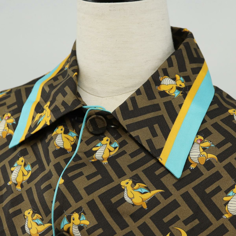 【日本直送】FENDI Zucca帆布寶可夢聯名睡衣套裝外套棕色正品 157968SM-4