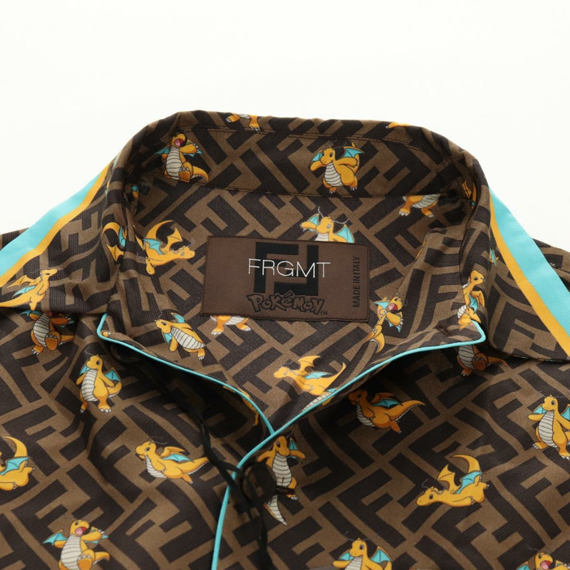 【日本直送】FENDI Zucca帆布寶可夢聯名睡衣套裝外套棕色正品 157968SM-9