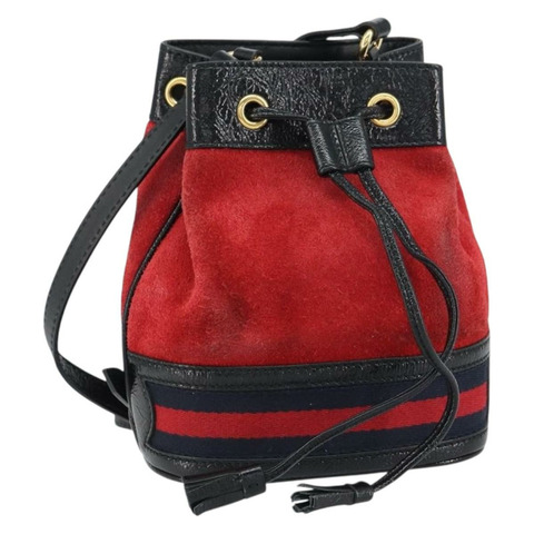 GUCCI Sherry Line 單肩包 麂皮 紅色 金色 海軍藍 550620 正品 159356