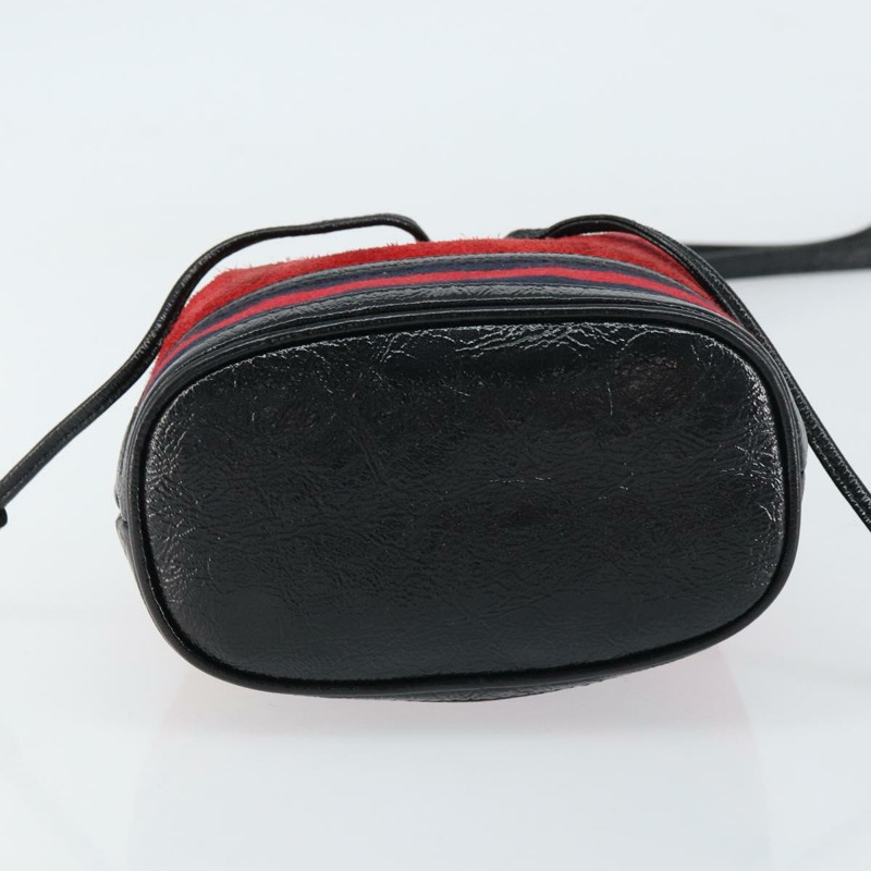 【日本直送】GUCCI Sherry Line 單肩包 麂皮 紅色 金色 海軍藍 550620 正品 159356-4