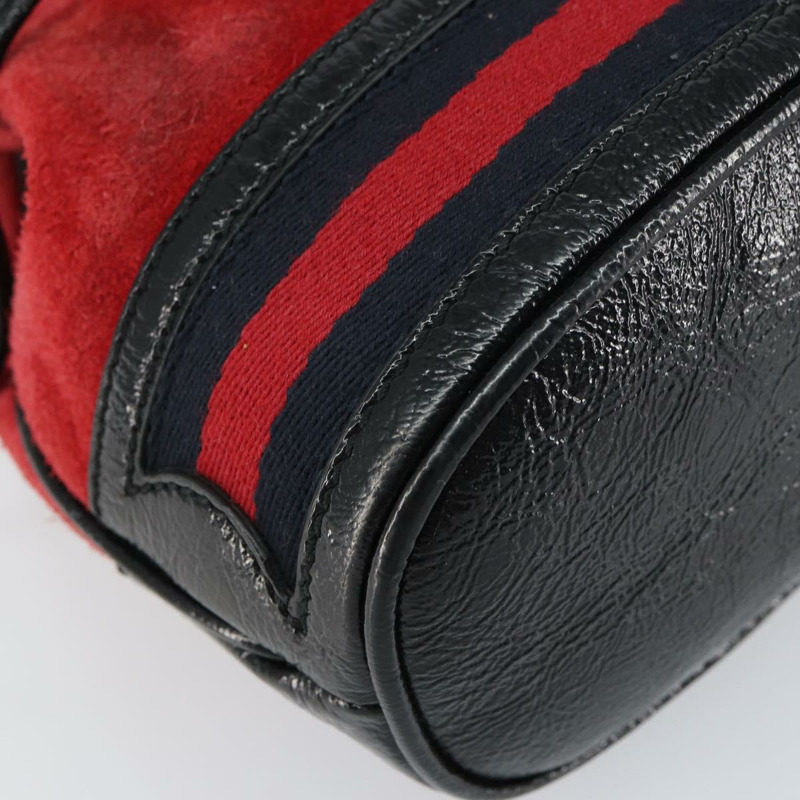 【日本直送】GUCCI Sherry Line 單肩包 麂皮 紅色 金色 海軍藍 550620 正品 159356-13