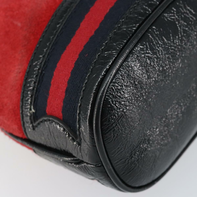 【日本直送】GUCCI Sherry Line 單肩包 麂皮 紅色 金色 海軍藍 550620 正品 159356-15