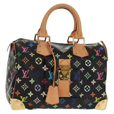 路易威登 Monogram Multicolor Speedy 30 手提包 黑色 M92642 正品 158977V