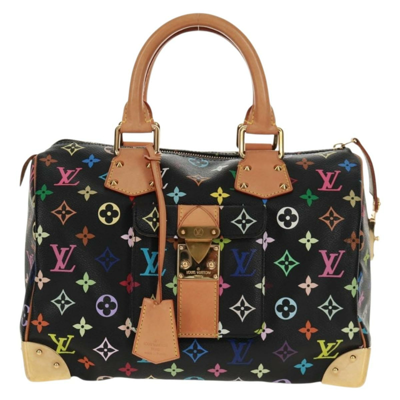 【日本直送】路易威登 Monogram Multicolor Speedy 30 手提包 黑色 M92642 正品 158977V-12