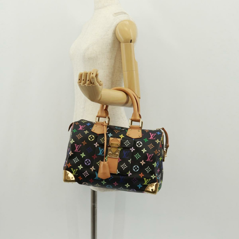 【日本直送】路易威登 Monogram Multicolor Speedy 30 手提包 黑色 M92642 正品 158977V-25