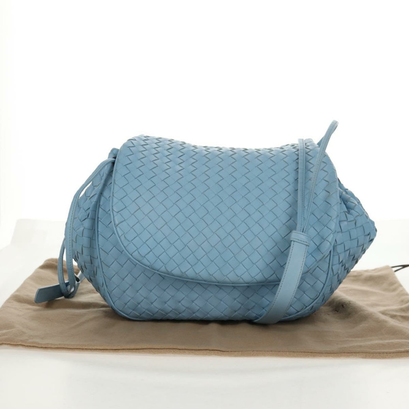【日本直送】BOTTEGA VENETA INTRECCIATO 皮革肩背包 淺藍色 正品 158959V-11