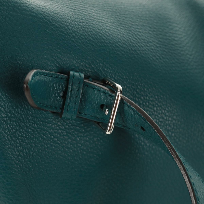 【日本直送】GUCCI 竹節雙肩包 皮革 綠色 銀色 370833 正品 159026V-14