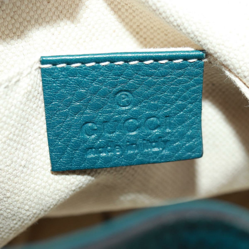 【日本直送】GUCCI 竹節雙肩包 皮革 綠色 銀色 370833 正品 159026V-27