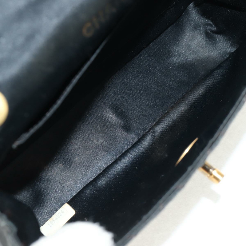 【日本直送】香奈兒迷你絎縫18鏈條肩背包，緞面黑色，金色雙C標誌，正品編號159010V-9