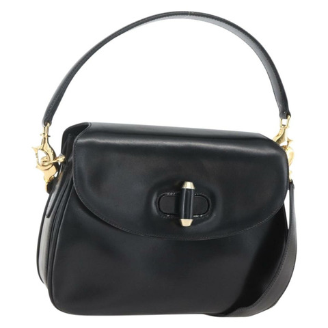 GUCCI 黑色金色皮革單肩包 001 4214 正品 160233