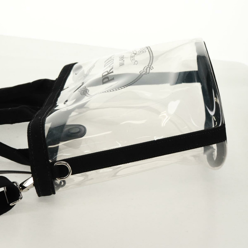 【日本直送】PRADA 手提包 Vinyl 2way Clear Silver Auth ka1045M-2