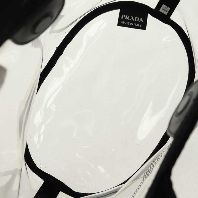 【日本直送】PRADA 手提包 Vinyl 2way Clear Silver Auth ka1045M-8