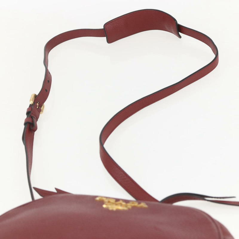 【日本直送】PRADA 皮革雙肩包 波爾多金 正品 ka1044-7
