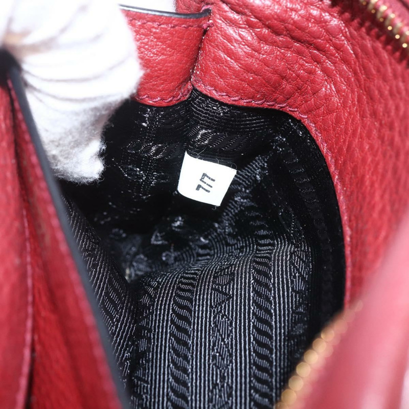 【日本直送】PRADA 皮革雙肩包 波爾多金 正品 ka1044-11