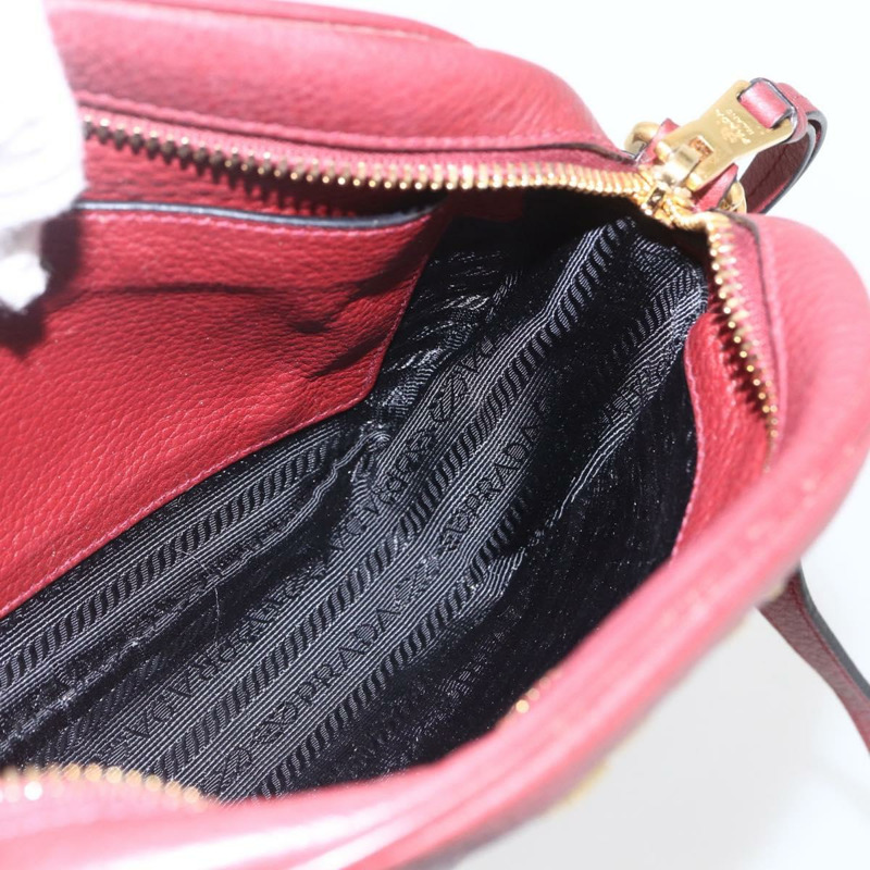 【日本直送】PRADA 皮革雙肩包 波爾多金 正品 ka1044-18