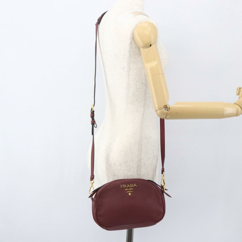 【日本直送】PRADA 皮革雙肩包 波爾多金 正品 ka1044-23