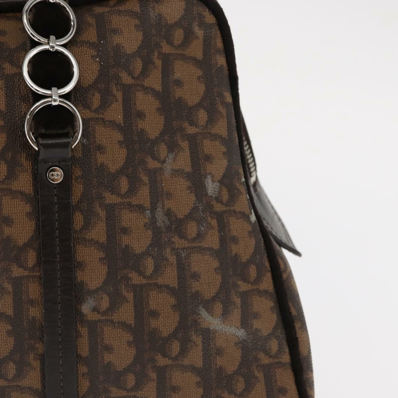 【日本直送】Christian Dior Romantic Trotter帆布手提包 PVC棕色銀色 正品 160136-2
