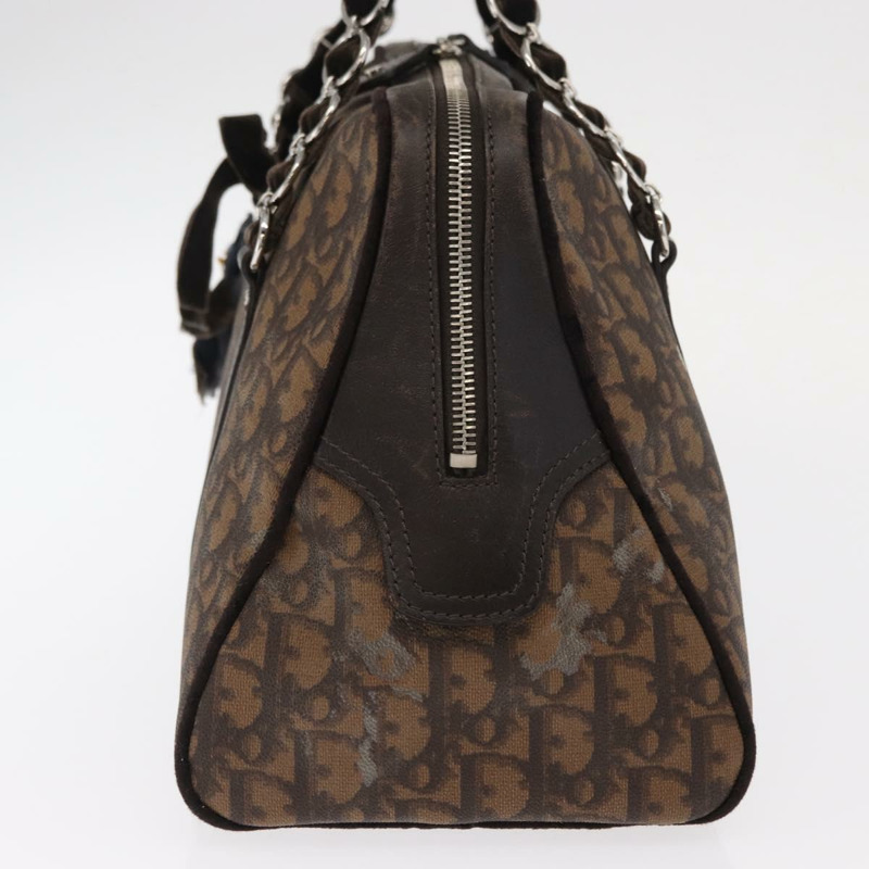 【日本直送】Christian Dior Romantic Trotter帆布手提包 PVC棕色銀色 正品 160136-3