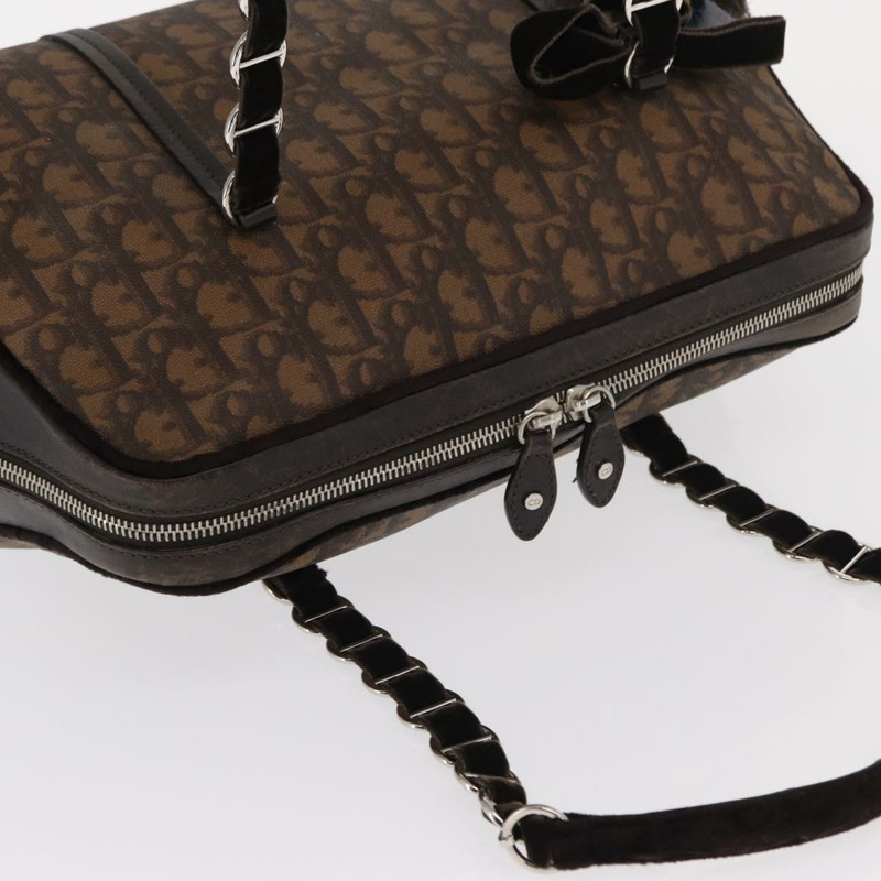 【日本直送】Christian Dior Romantic Trotter帆布手提包 PVC棕色銀色 正品 160136-6