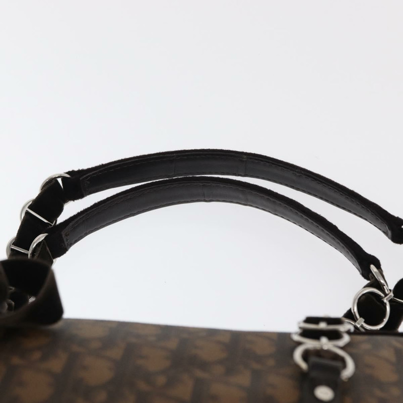 【日本直送】Christian Dior Romantic Trotter帆布手提包 PVC棕色銀色 正品 160136-8
