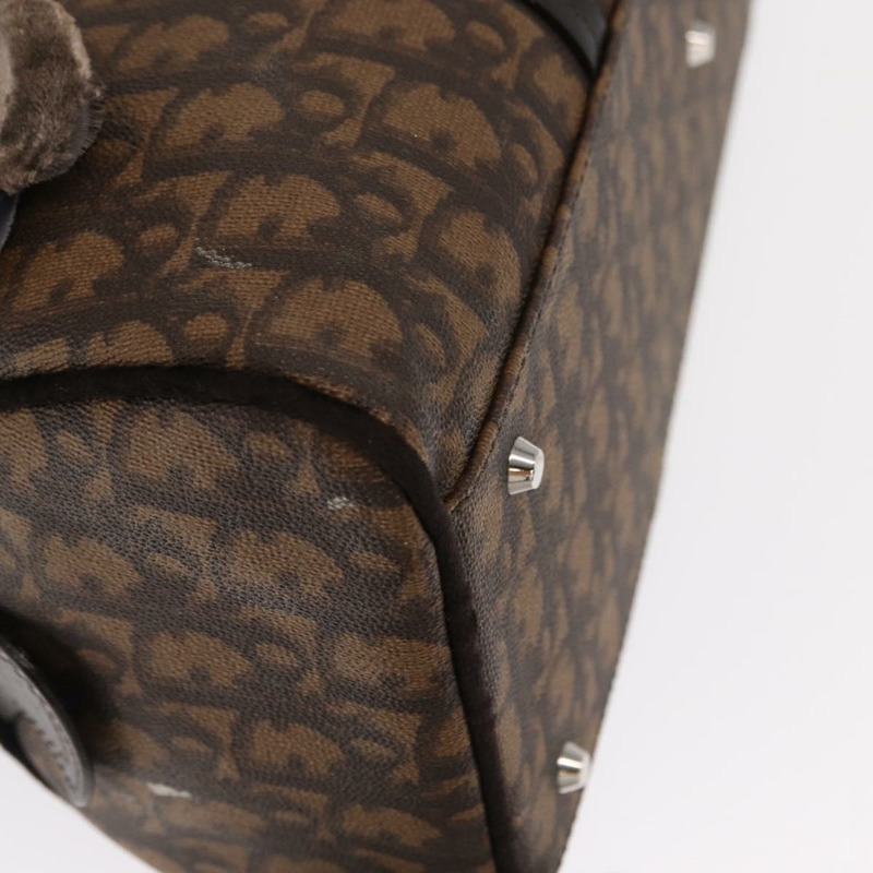 【日本直送】Christian Dior Romantic Trotter帆布手提包 PVC棕色銀色 正品 160136-9