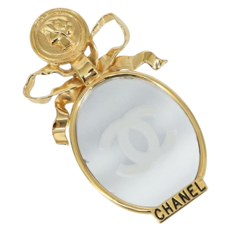 【日本直送】香奈兒 (CHANEL) 金屬金色雙C胸針 Auth ka1106V-0