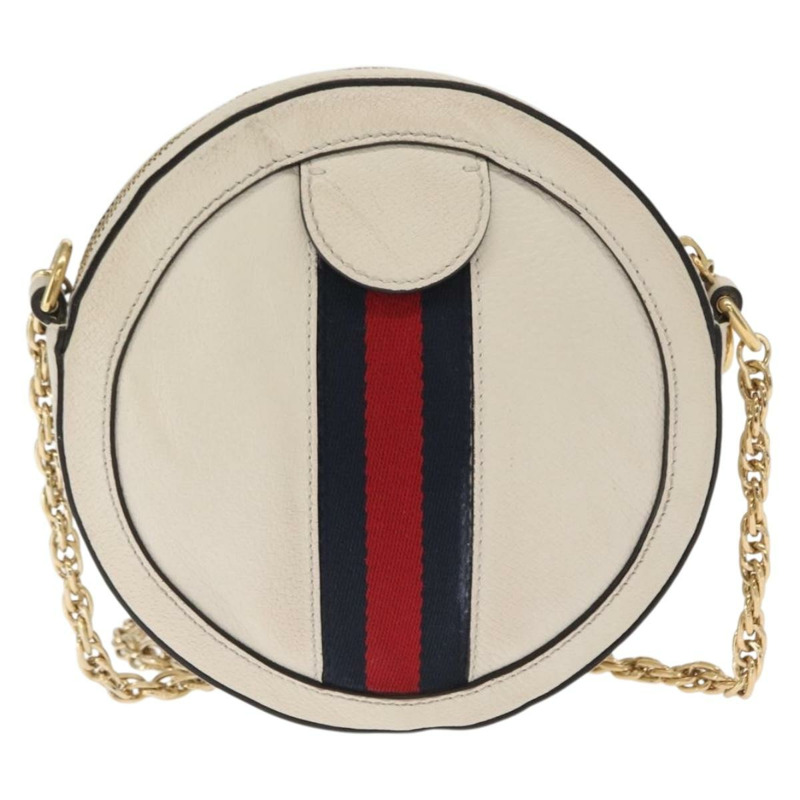 【日本直送】GUCCI GG Marmont Sherry Line 鏈條包 白色 金色 皮革 550618 正品 ka1140-1