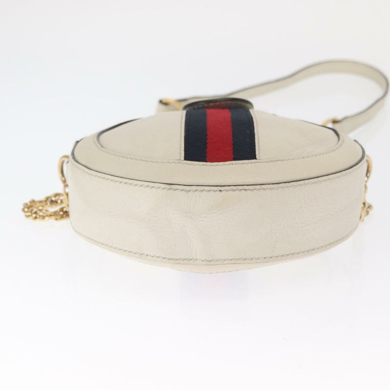 【日本直送】GUCCI GG Marmont Sherry Line 鏈條包 白色 金色 皮革 550618 正品 ka1140-4