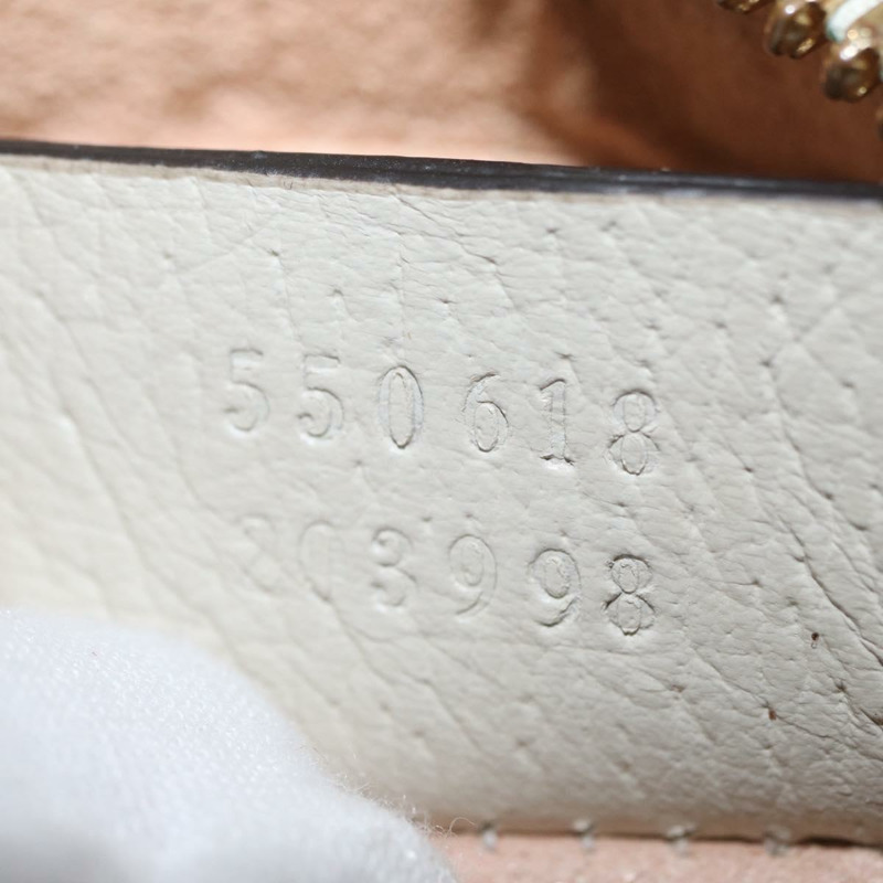 【日本直送】GUCCI GG Marmont Sherry Line 鏈條包 白色 金色 皮革 550618 正品 ka1140-11