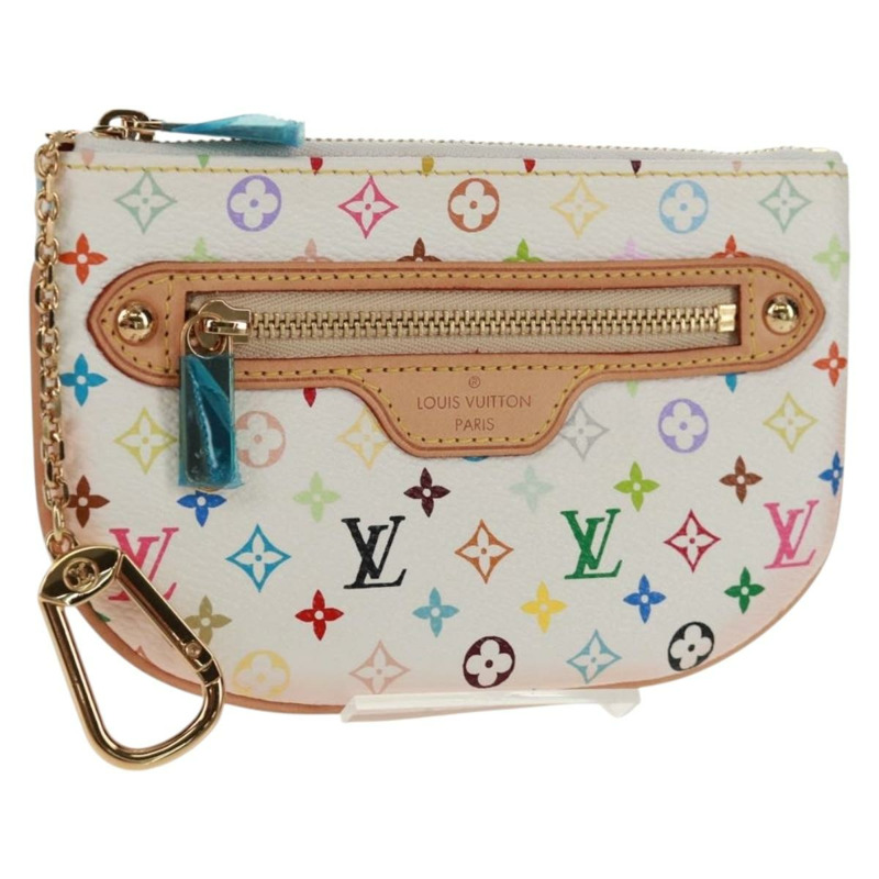 【日本直送】路易威登 Monogram Multicolor Pochette MM 手拿包 白色 M60028 LV Auth 159454V-0