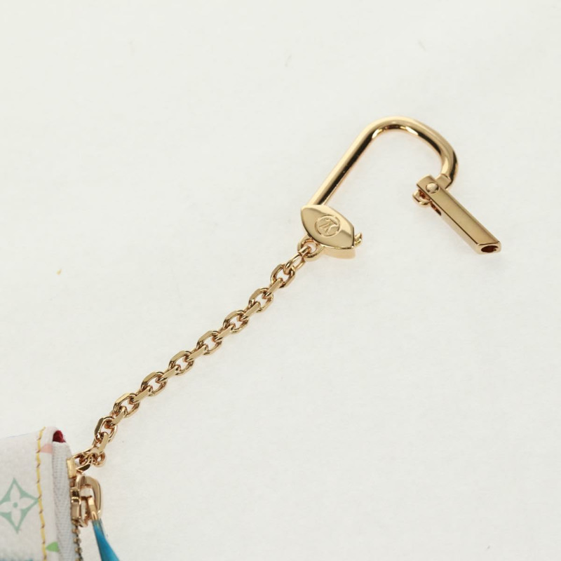 【日本直送】路易威登 Monogram Multicolor Pochette MM 手拿包 白色 M60028 LV Auth 159454V-7