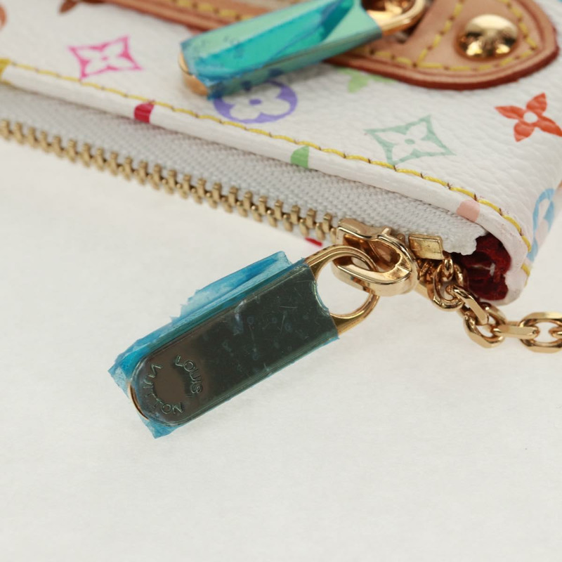 【日本直送】路易威登 Monogram Multicolor Pochette MM 手拿包 白色 M60028 LV Auth 159454V-8