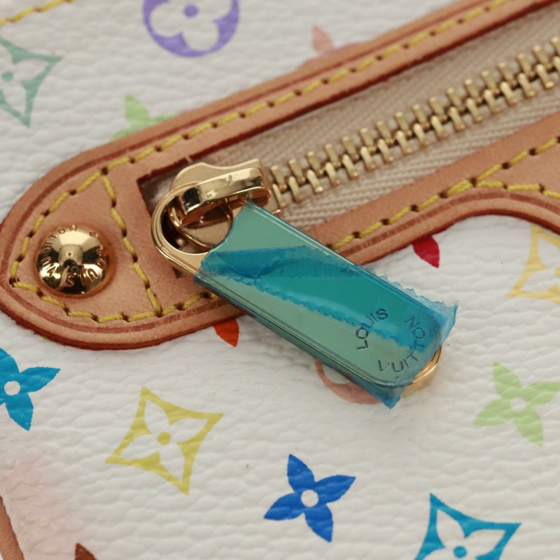 【日本直送】路易威登 Monogram Multicolor Pochette MM 手拿包 白色 M60028 LV Auth 159454V-17