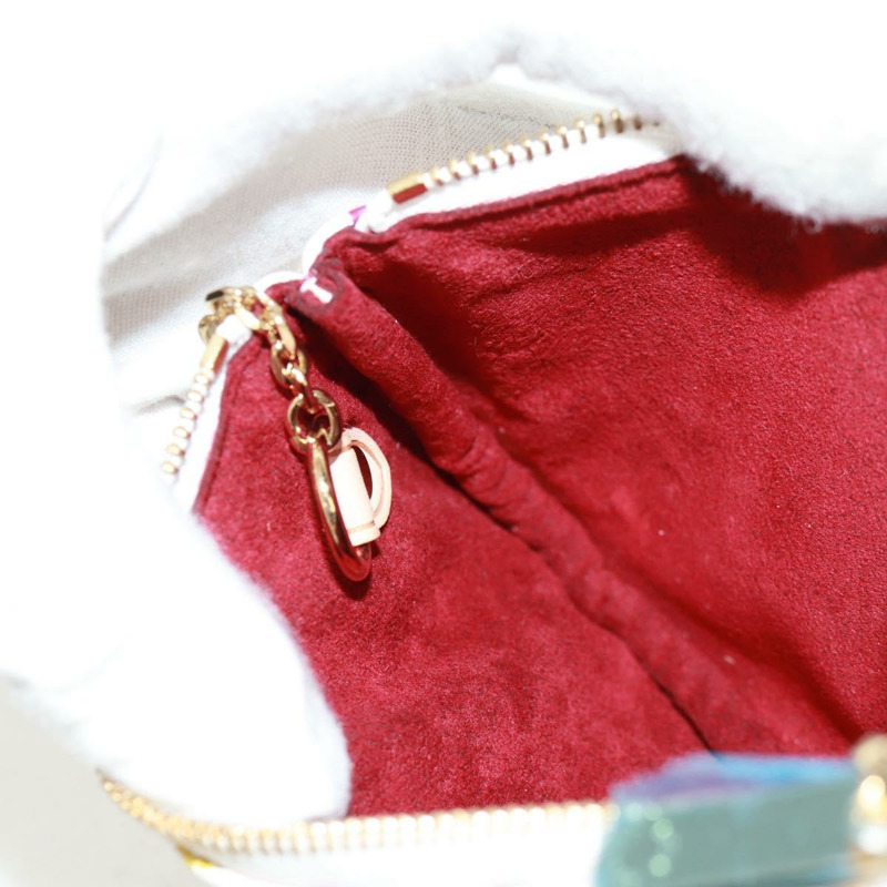 【日本直送】路易威登 Monogram Multicolor Pochette MM 手拿包 白色 M60028 LV Auth 159454V-20