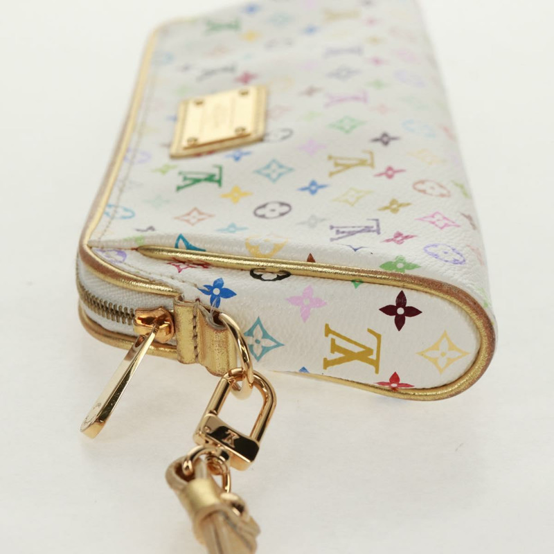 【日本直送】路易威登 Monogram Multicolor Kate 手拿包 白色 Bron M55212 LV Auth 159471V-2