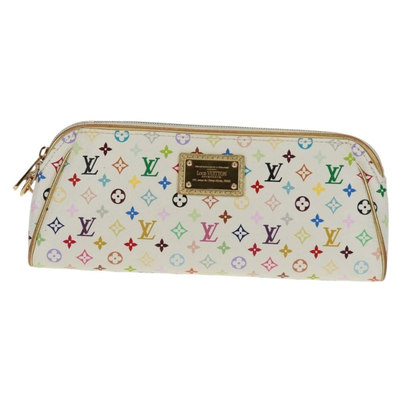 【日本直送】路易威登 Monogram Multicolor Kate 手拿包 白色 Bron M55212 LV Auth 159471V-12