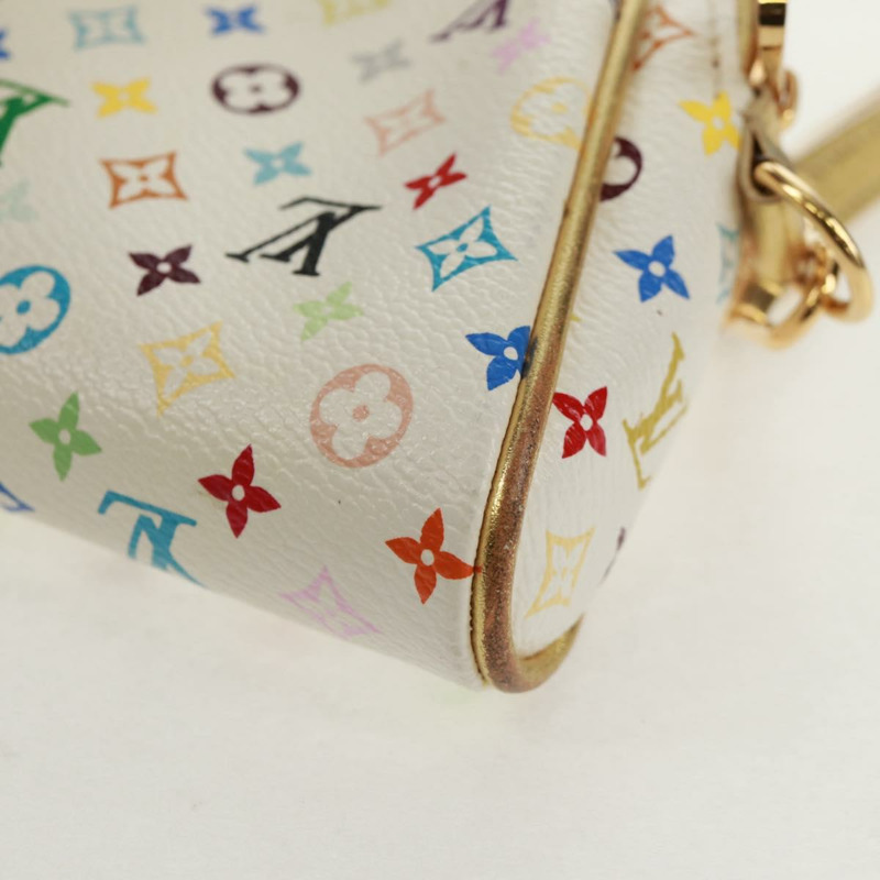 【日本直送】路易威登 Monogram Multicolor Kate 手拿包 白色 Bron M55212 LV Auth 159471V-15