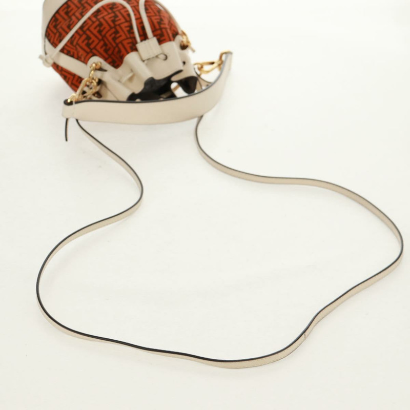 【日本直送】FENDI Zucchino帆布迷你Montrezor手提包，橘色金色，兩用款，正品，貨號159396V-7