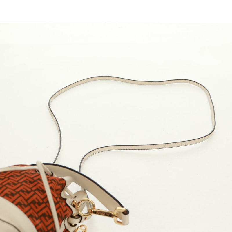 【日本直送】FENDI Zucchino帆布迷你Montrezor手提包，橘色金色，兩用款，正品，貨號159396V-14