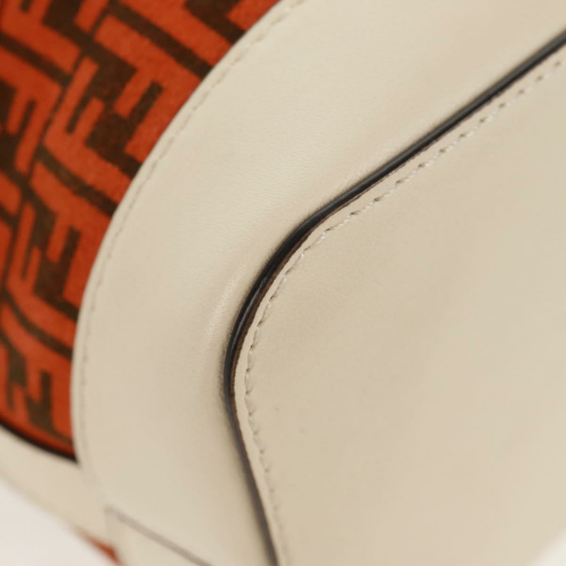 【日本直送】FENDI Zucchino帆布迷你Montrezor手提包，橘色金色，兩用款，正品，貨號159396V-15