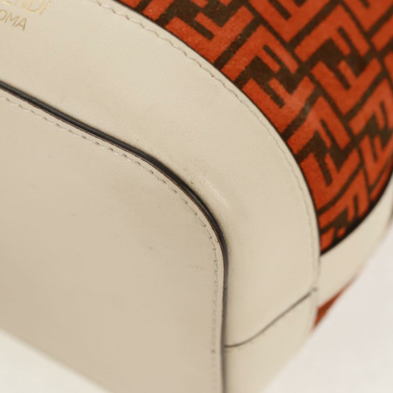 【日本直送】FENDI Zucchino帆布迷你Montrezor手提包，橘色金色，兩用款，正品，貨號159396V-16