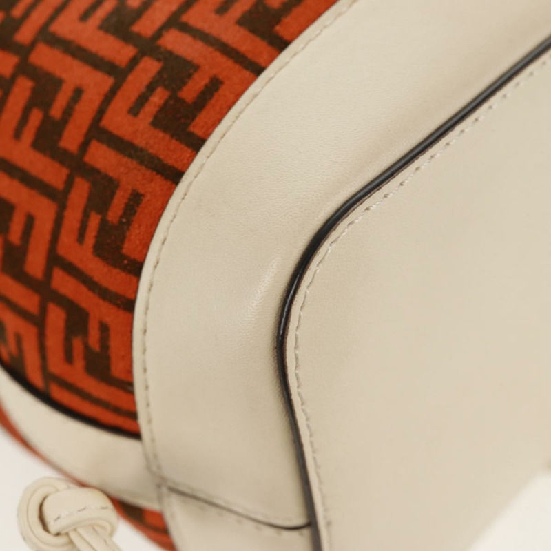 【日本直送】FENDI Zucchino帆布迷你Montrezor手提包，橘色金色，兩用款，正品，貨號159396V-17