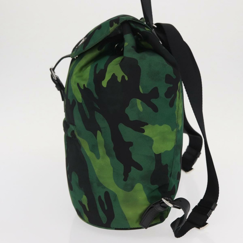 【日本直送】PRADA 雙肩包 尼龍 綠色 銀色 正品 158946V-2