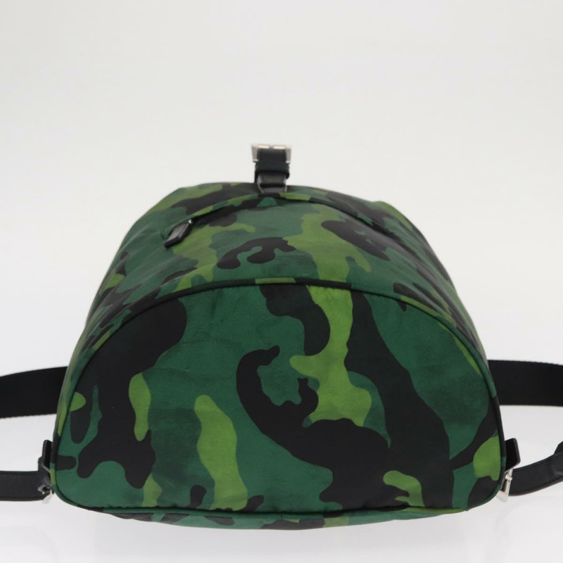 【日本直送】PRADA 雙肩包 尼龍 綠色 銀色 正品 158946V-4