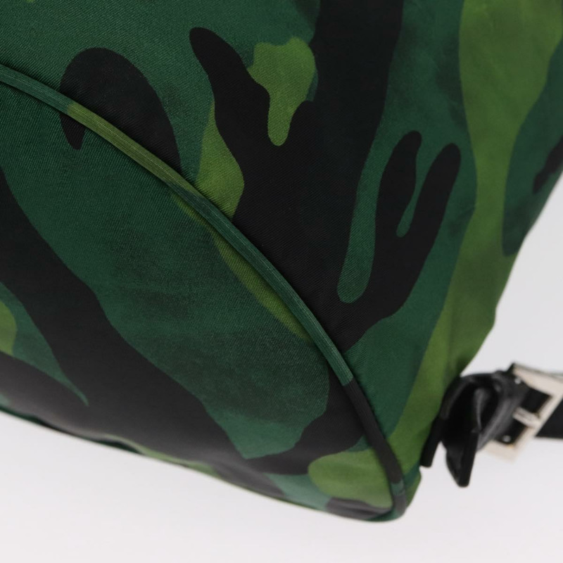 【日本直送】PRADA 雙肩包 尼龍 綠色 銀色 正品 158946V-16