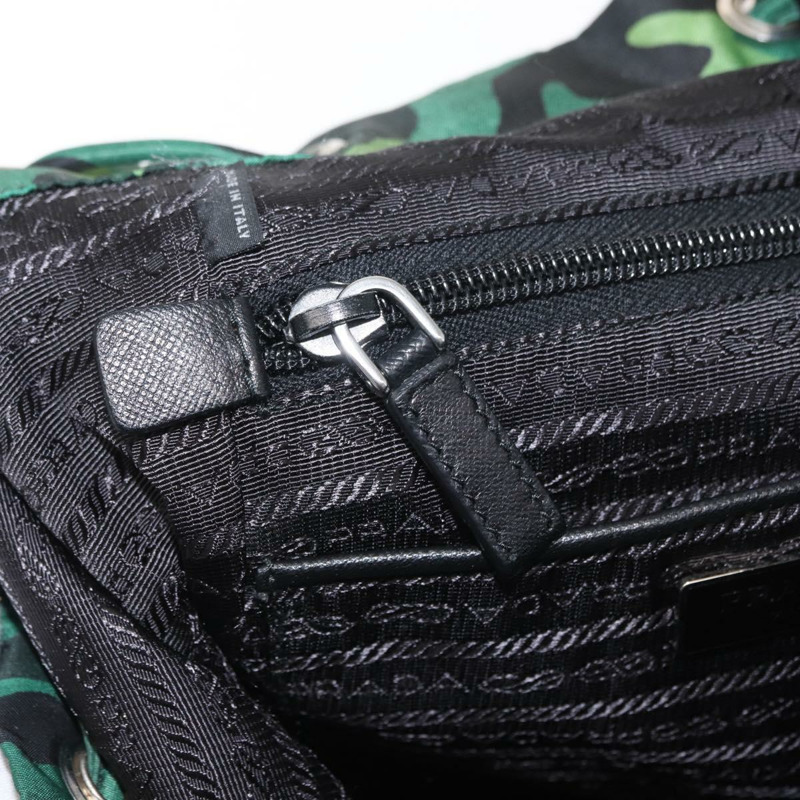 【日本直送】PRADA 雙肩包 尼龍 綠色 銀色 正品 158946V-27