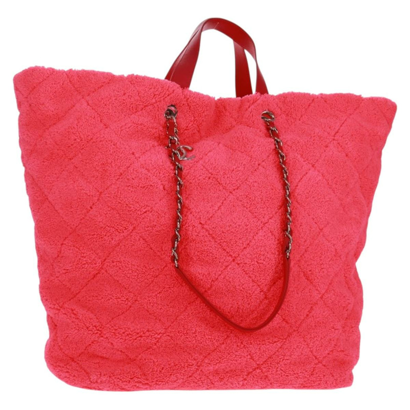 【日本直送】香奈兒 (CHANEL) 絎縫鏈條肩背包，粉紅色/銀色雙C標誌，貨號 160891SAV-0