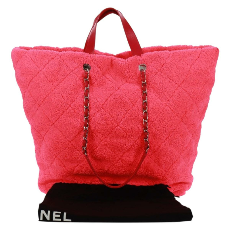 【日本直送】香奈兒 (CHANEL) 絎縫鏈條肩背包，粉紅色/銀色雙C標誌，貨號 160891SAV-11